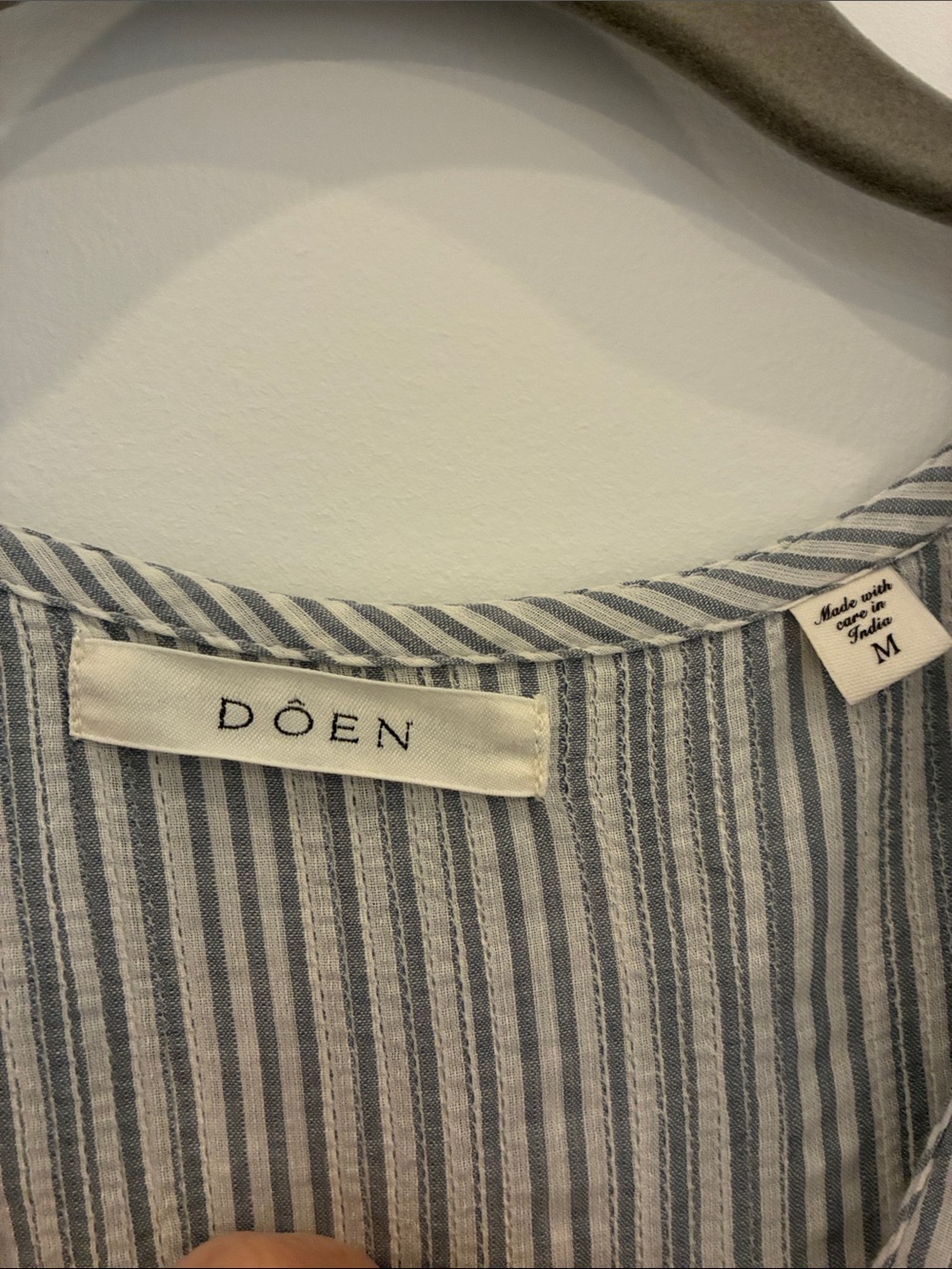 Doen Blue & White Striped Henri Ruffle Blouse - Picture 2 of 4